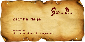 Zsirka Maja névjegykártya